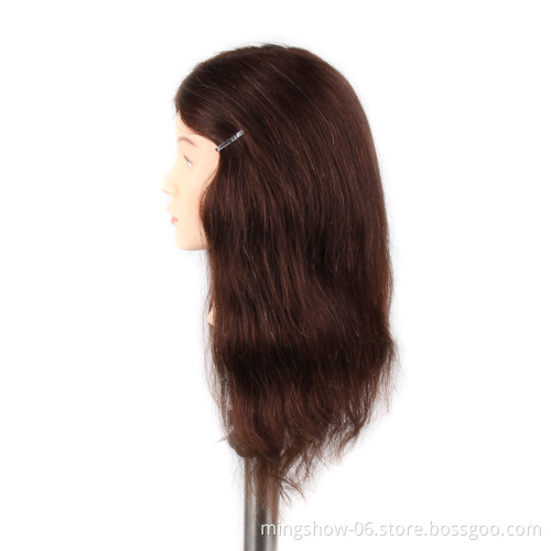 Cheap 100% Indian human hair training doll head hairdresser hair model with remy hair